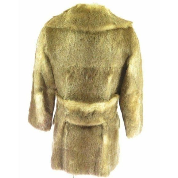 Vintage 90s Real Beaver Fur Coat S Brown - Picture 4 of 7